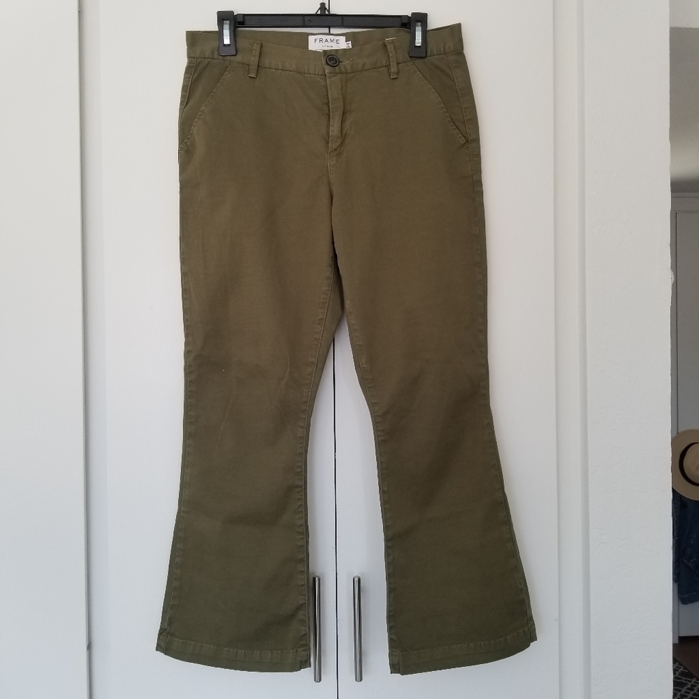 Frame crop army green pants